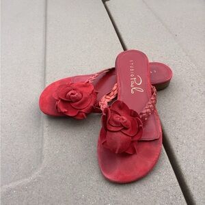 Red Floral Women's Sandals
